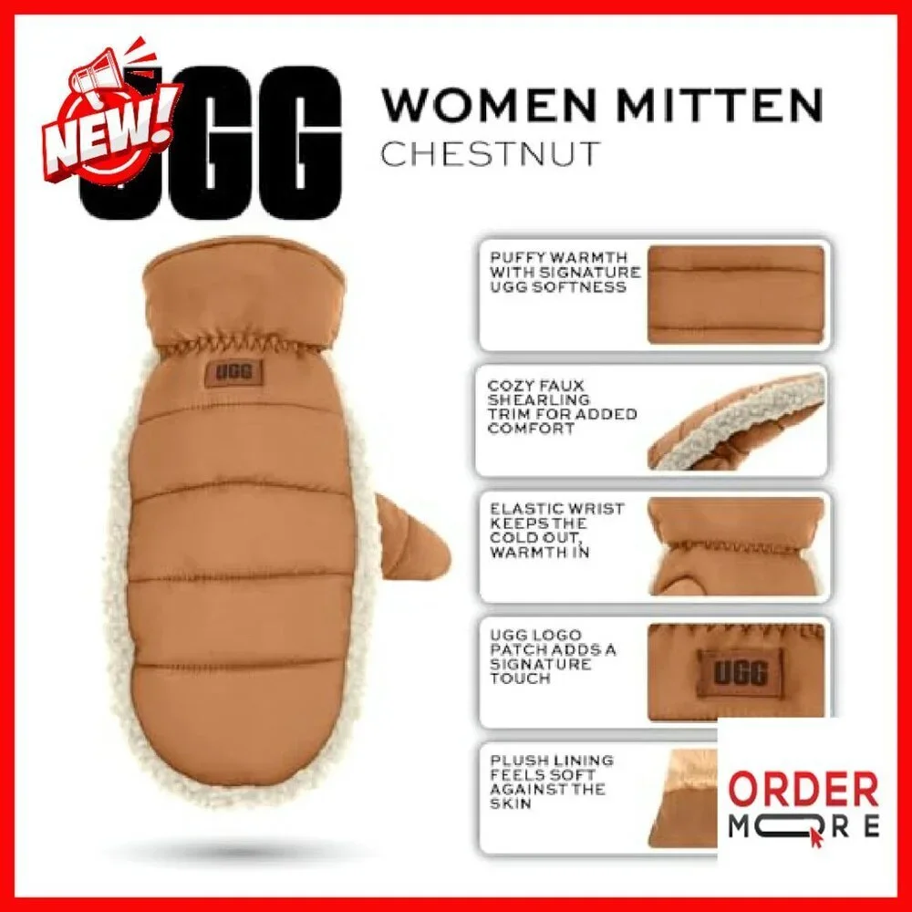 Women's Water-Resistant Winter Mittens, Polyester Insulated, Nylon Shell